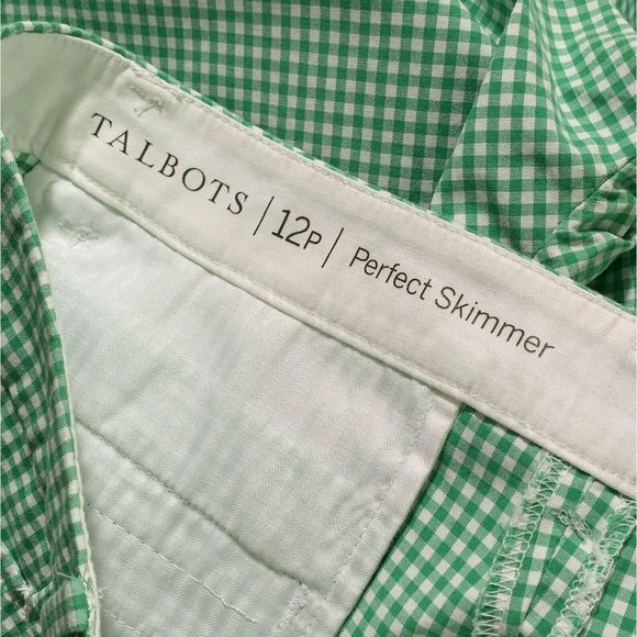 Talbots Womens Green Gingham Perfect Skimmer Crop - Picture 5 of 5
